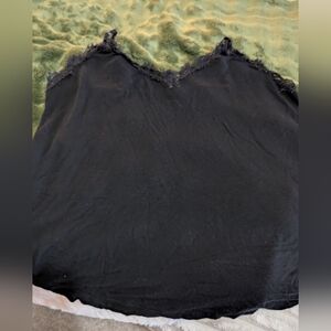 Seeing Stars Black Cami with Lace Trim